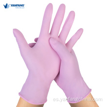 Guantes de nitrilo de examen sin polvo rosa